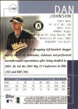 2002 Topps Reserve #138 Dan Johnson Back