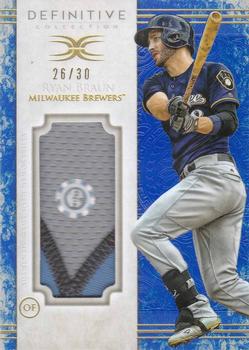 2017 Topps Definitive Collection - Jumbo Relic & Patch Collection Blue #DJRC-RB Ryan Braun Front