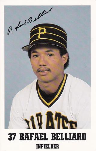 1984 Pittsburgh Pirates Promotional Dates 3x5 #NNO Rafael Belliard Front