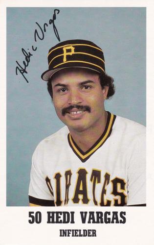 1984 Pittsburgh Pirates Promotional Dates 3x5 #NNO Hedi Vargas Front