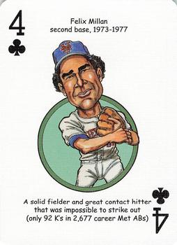 2006 Hero Decks New York Mets Baseball Heroes Playing Cards #4♣ Felix Millan Front