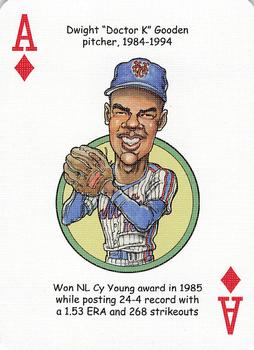 2006 Hero Decks New York Mets Baseball Heroes Playing Cards #A♦ Dwight Gooden Front