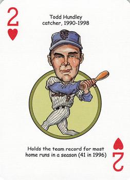 2006 Hero Decks New York Mets Baseball Heroes Playing Cards #2♥ Todd Hundley Front