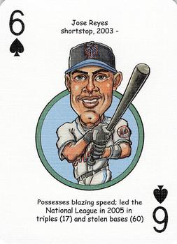 2006 Hero Decks New York Mets Baseball Heroes Playing Cards #6♠ Jose Reyes Front