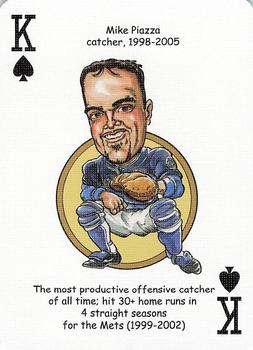 2006 Hero Decks New York Mets Baseball Heroes Playing Cards #K♠ Mike Piazza Front