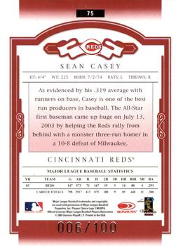 2004 Donruss Classics - Timeless Tributes Red #75 Sean Casey Back