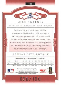2004 Donruss Classics - Timeless Tributes Red #100 Mike Sweeney Back