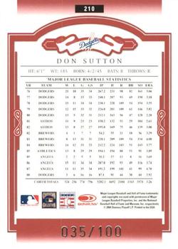 2004 Donruss Classics - Timeless Tributes Red #210 Don Sutton Back