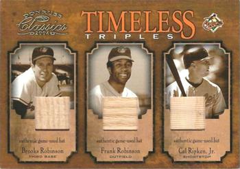 2004 Donruss Classics - Timeless Triples Bat #TT-3 Brooks Robinson / Frank Robinson / Cal Ripken Jr. Front