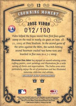 2004 Donruss Diamond Kings - Bronze #13 Jose Vidro Back