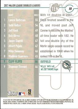 2002 Topps Ten #19 Cliff Floyd Back