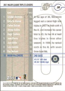 2002 Topps Ten #30 Mark McLemore Back