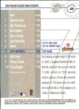 2002 Topps Ten #88 Jeff Bagwell Back