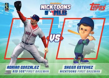 2011 Topps Nicktoons MLB #3 Adrian Gonzalez / Sheen Estevez Front