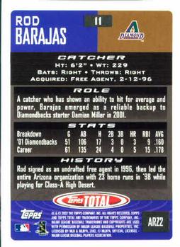 2002 Topps Total #11 Rod Barajas Back