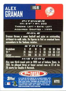 2002 Topps Total #168 Alex Graman Back