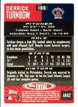 2002 Topps Total #188 Derrick Turnbow Back