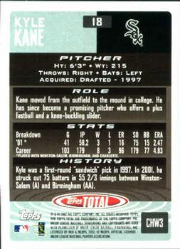 2002 Topps Total #18 Kyle Kane Back