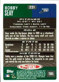 2002 Topps Total #221 Bobby Seay Back