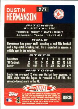 2002 Topps Total #277 Dustin Hermanson Back