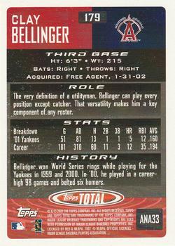 2002 Topps Total #179 Clay Bellinger Back