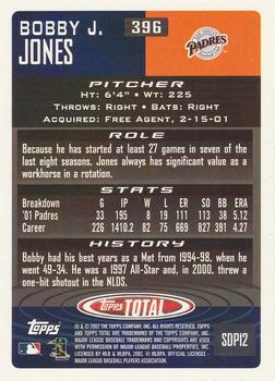 2002 Topps Total #396 Bobby J. Jones Back