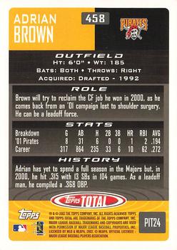 2002 Topps Total #458 Adrian Brown Back