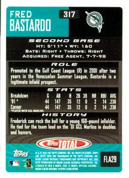 2002 Topps Total #317 Fred Bastardo Back