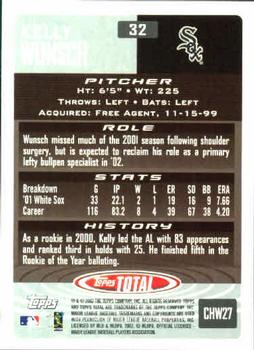 2002 Topps Total #32 Kelly Wunsch Back