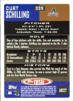 2002 Topps Total #339 Curt Schilling Back
