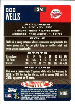 2002 Topps Total #341 Bob Wells Back