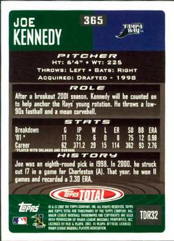 2002 Topps Total #365 Joe Kennedy Back