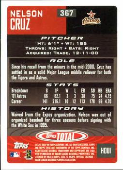 2002 Topps Total #367 Nelson Cruz Back