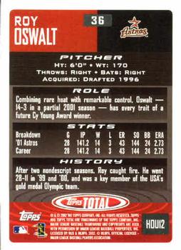 2002 Topps Total #36 Roy Oswalt Back