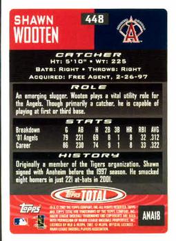 2002 Topps Total #448 Shawn Wooten Back