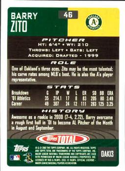 2002 Topps Total #46 Barry Zito Back