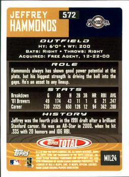 2002 Topps Total #572 Jeffrey Hammonds Back