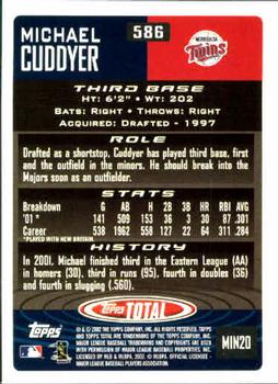 2002 Topps Total #586 Michael Cuddyer Back