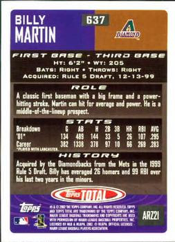 2002 Topps Total #637 Billy Martin Back