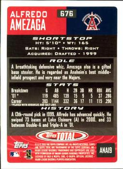 2002 Topps Total #676 Alfredo Amezaga Back