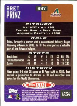 2002 Topps Total #697 Bret Prinz Back