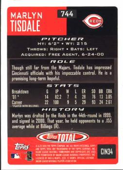 2002 Topps Total #744 Marlyn Tisdale Back