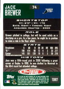 2002 Topps Total #74 Jace Brewer Back