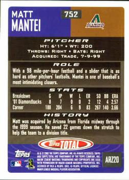 2002 Topps Total #752 Matt Mantei Back