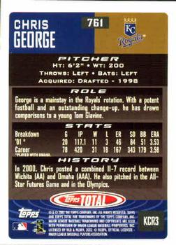 2002 Topps Total #761 Chris George Back