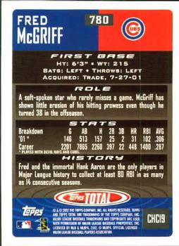 2002 Topps Total #780 Fred McGriff Back