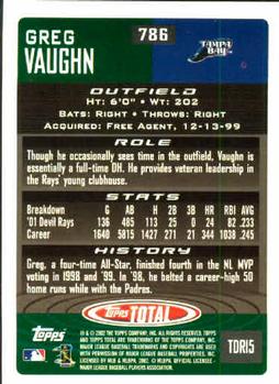 2002 Topps Total #786 Greg Vaughn Back