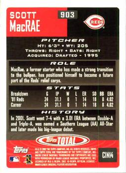 2002 Topps Total #903 Scott MacRae Back