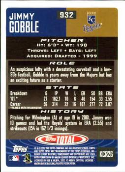 2002 Topps Total #932 Jimmy Gobble Back