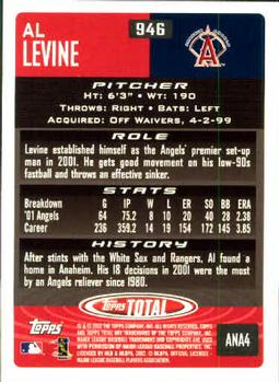 2002 Topps Total #946 Al Levine Back